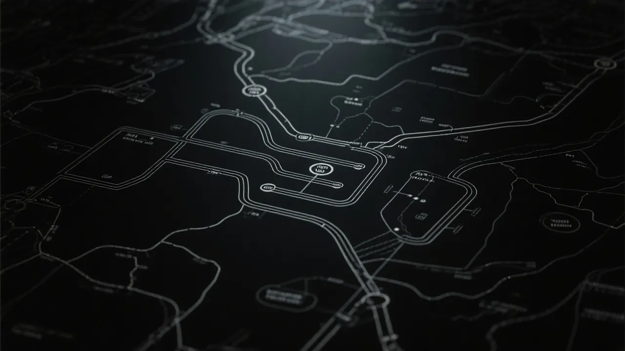 观赛动线可视化：按区域打包的线路与枢纽节点示意